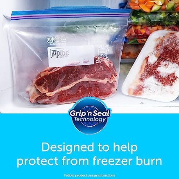 Ziploc Medium Food Storage Freezer Bags, Grip 'n Seal Technology for Easier Grip - Image 7