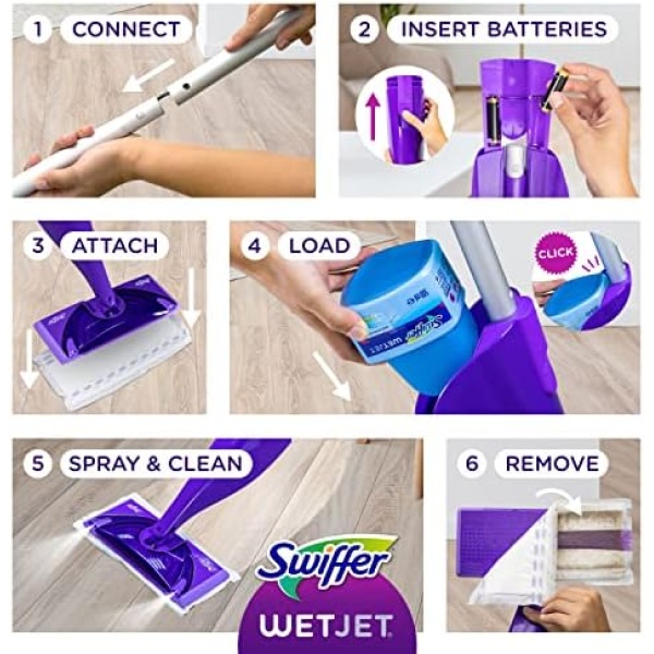 Swiffer WetJet Spray Mop Kit : Includes 1 Floor Mop, 1 Bottle of Floor Cleaner - Image 4