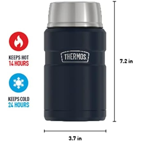 Thermos Stainless King 24 Ounce Food Jar, Matte Blue - Image 5