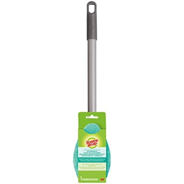 Scotch-Brite Tub and Shower Scrubber, Non Scratch, Long Reach Handle Extends