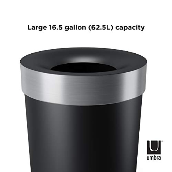 Umbra 1013048-047-REM Vento 16.5-Gallon Open Top Kitchen Trash Large, 30-Inch - Image 4