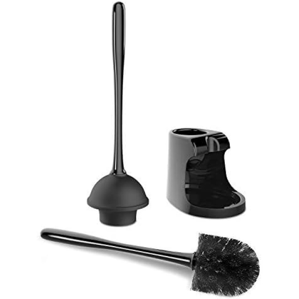 MR.SIGA Toilet Plunger and Bowl Brush Combo for Bathroom Cleaning, Black - Image 4