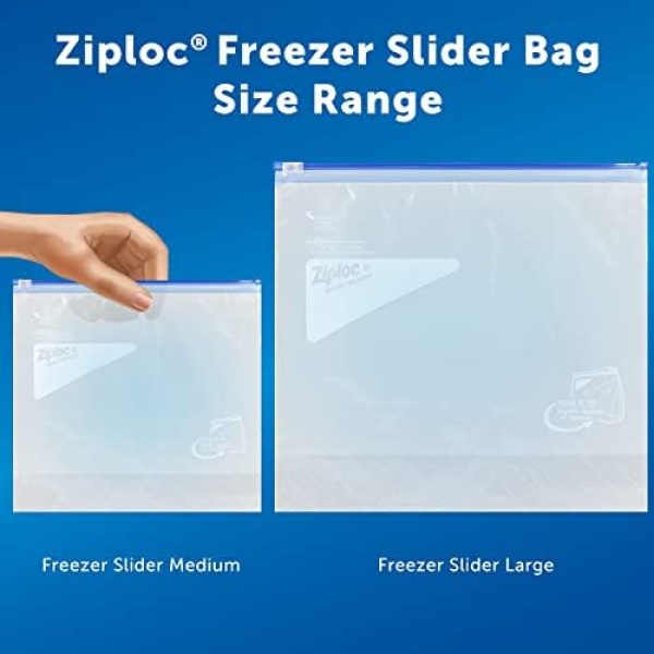 Ziploc Large Food Storage Freezer Slider Bags, Power Shield Technology - Image 10