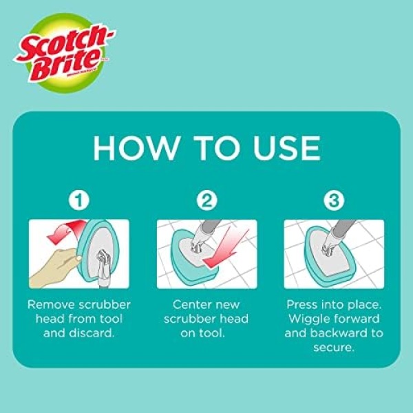 Scotch-Brite Tub and Shower Scrubber, Non Scratch, Long Reach Handle Extends - Image 7