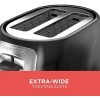 BLACK+DECKER 2-Slice Extra Wide Slot Toaster, Classic Oval, Black - Image 3