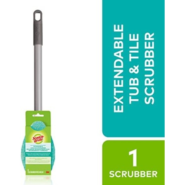 Scotch-Brite Tub and Shower Scrubber, Non Scratch, Long Reach Handle Extends - Image 2