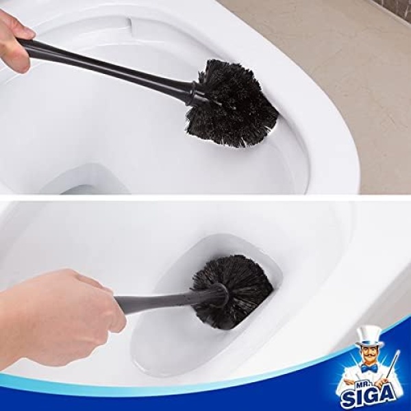 MR.SIGA Toilet Plunger and Bowl Brush Combo for Bathroom Cleaning, Black - Image 6