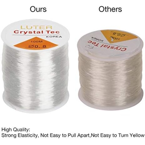 LUTER 328ft 0.8 mm Clear Bead Cord Crystal Elastic Stretchy Bracelet String - Image 3