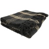 Creative Co-Op Plaid Black & Tan Fringed Woven Cotton Blend Throw - Image 7