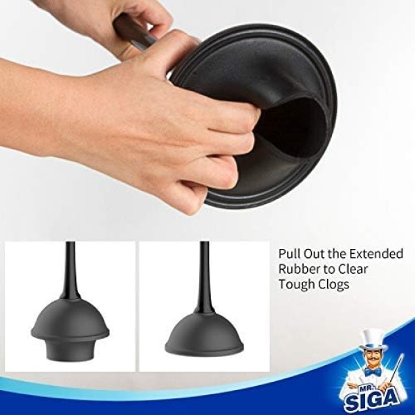 MR.SIGA Toilet Plunger and Bowl Brush Combo for Bathroom Cleaning, Black - Image 5