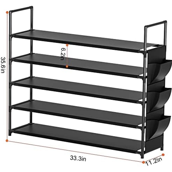 Shoe Rack 5 Tier Shoe Organizer Shoe Storage 20-25 Pairs Shoe Rack for Closet - Image 4