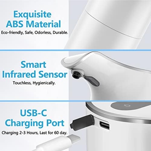 YIKHOM Automatic Liquid Soap Dispenser, 15.37 oz/450mL Soap Dispenser - Image 2