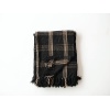 Creative Co-Op Plaid Black & Tan Fringed Woven Cotton Blend Throw - Image 4