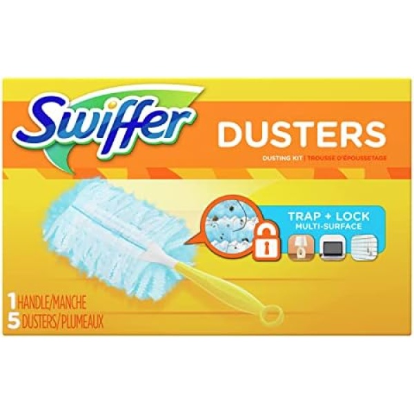 Swiffer 180 Dusters Starter Kit For Multi Surface Cleaning, Unscented