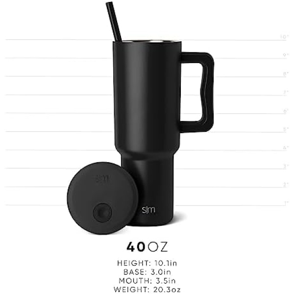 Simple Modern 40 oz Tumbler with Handle and Straw | Insulated Stainless Steel - Image 6