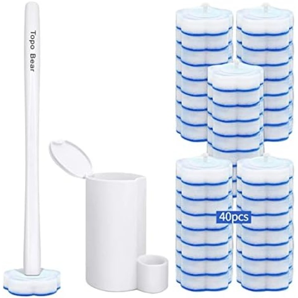 Topo Bear Disposable Brush Holder Set with 40 Refills Disposable Cleaning System