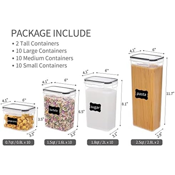 Vtopmart 32pcs Food Storage Container Set, Kitchen & Pantry Organizers - Image 2