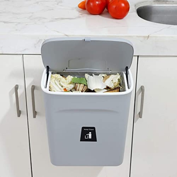 Mujingxin 2.4 Gallon Kitchen Compost Bin for Counter Top or Under Sink - Image 7