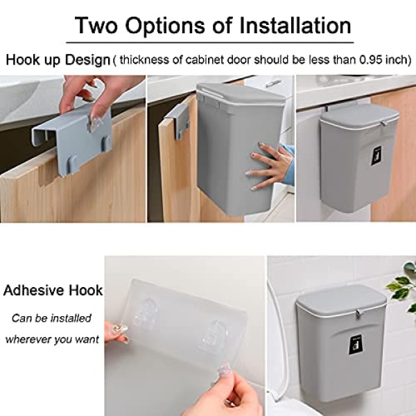 Mujingxin 2.4 Gallon Kitchen Compost Bin for Counter Top or Under Sink - Image 5