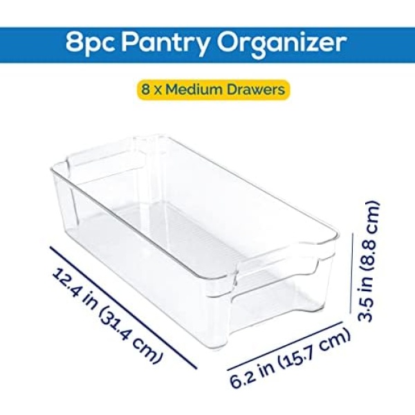 KICHLY 8 Pantry Organizer - Fridge Organizers for Freezer & Refrigerator - Image 3