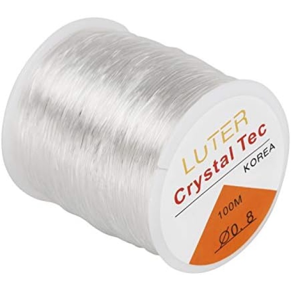 LUTER 328ft 0.8 mm Clear Bead Cord Crystal Elastic Stretchy Bracelet String