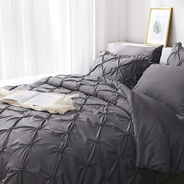 JOLLYVOGUE Queen Comforter Sets 7 Pieces, Dark Grey Bed in a Bag Comforter Set - Image 6