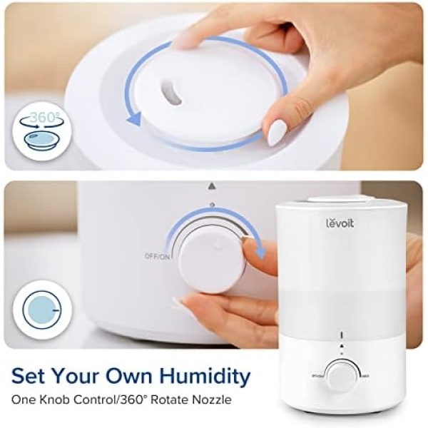 LEVOIT Humidifiers for Bedroom Large Room, 3L Cool Mist Top Fill Oil Diffuser - Image 8