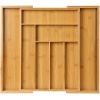 Bamboo Expandable Drawer Organizer for Utensils Holder, Adjustable Cutlery Tray