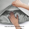 Bedsure Satin Pillow Cases 2 Pack Queen - Grey Satin Pillowcase for Hair - Image 6