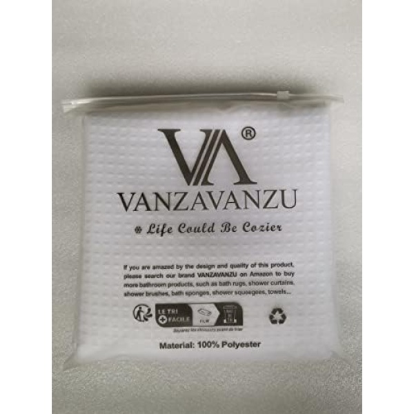 Waffle Weave Shower Curtain with Stainless Steel Hooks - 256 GSM Heavy Duty - Image 8