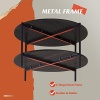 WLIVE Round Coffee Table, Living Room Table with 2-Tier Storage Shelf - Image 7