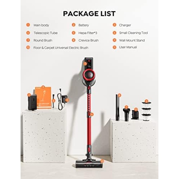 BuTure Cordless Vacuum Cleaner, 450W Stick Vacuum, Vacuum Cleaners with Max - Image 8