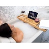 Utoplike Bathtub Caddy Tray, Bamboo Tub Tray with Sliding Towel Holder - Image 4
