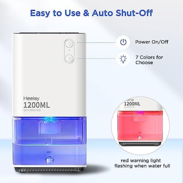 Dehumidifiers for Home Damp, Heelay 320 sq. ft Smart Electric Dehumidifier 40 OZ - Image 5