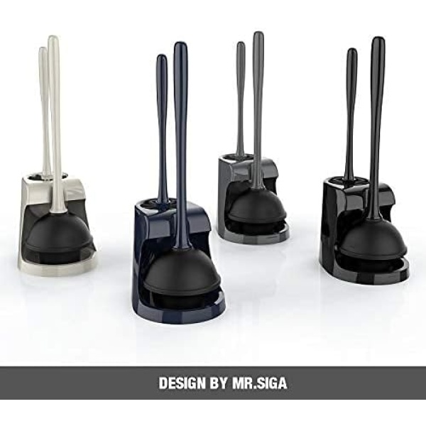 MR.SIGA Toilet Plunger and Bowl Brush Combo for Bathroom Cleaning, Black - Image 3