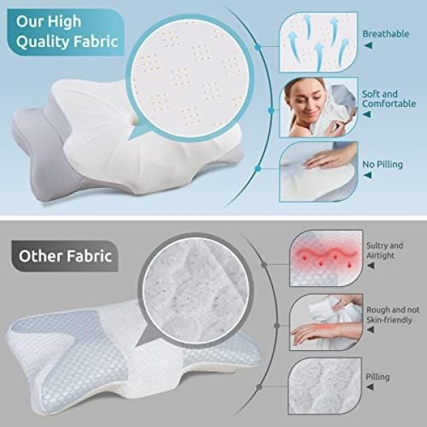 Cervical Pillow for Neck Pain Relief,Contour Memory Foam Pillow for - Image 6