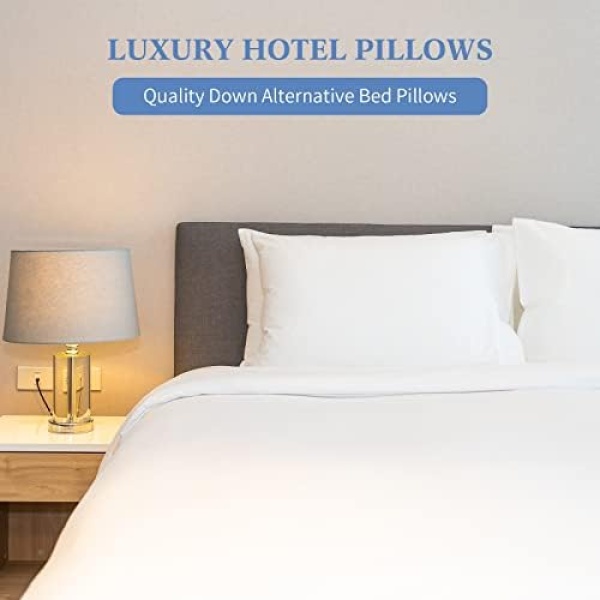 Sherwood Hotel Collection Bed Pillows for Sleeping 2 Pack Queen Size, Soft - Image 6