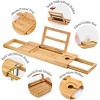 Utoplike Bathtub Caddy Tray, Bamboo Bath tub Tray with Adjustable Arms - Image 2