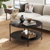 WLIVE Round Coffee Table, Living Room Table with 2-Tier Storage Shelf - Image 6