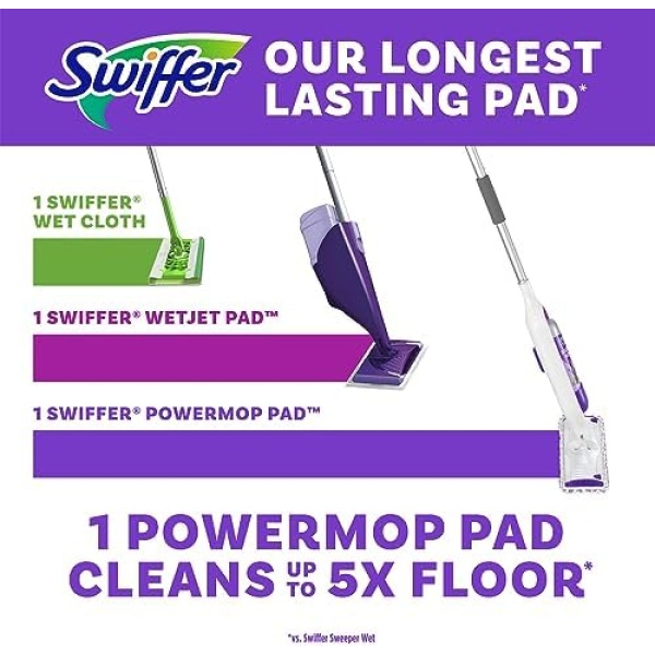 Swiffer PowerMop Multi-Surface Mopping Pad Refills for Floor Cleaning, 10 Count - Image 9