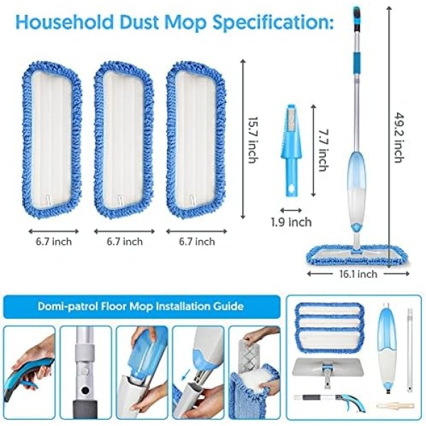 Microfiber Spray Mop for Floor Cleaning, TINA&TONY Hardwood Floor Mop Spray Dry - Image 7