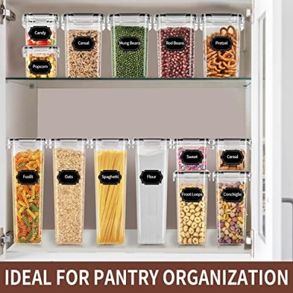 Airtight Food Storage Containers Set with Lids, 24 PCS Clear Kitchen Pantry - Image 5