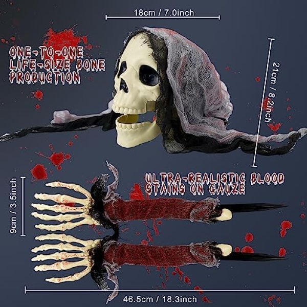 Halloween Decorations Outdoor, Realistic Skeleton Halloween Decor, Real Scary - Image 4