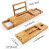 Utoplike Bathtub Caddy Tray, Bamboo Bath tub Tray with Adjustable Arms - Image 3
