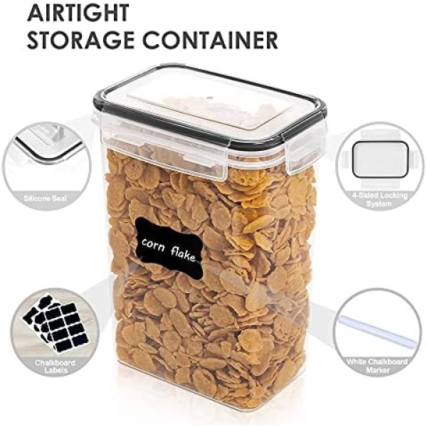 Vtopmart Set of 9 Airtight Food Storage Containers with Lids,Plastic Kitchen - Image 4