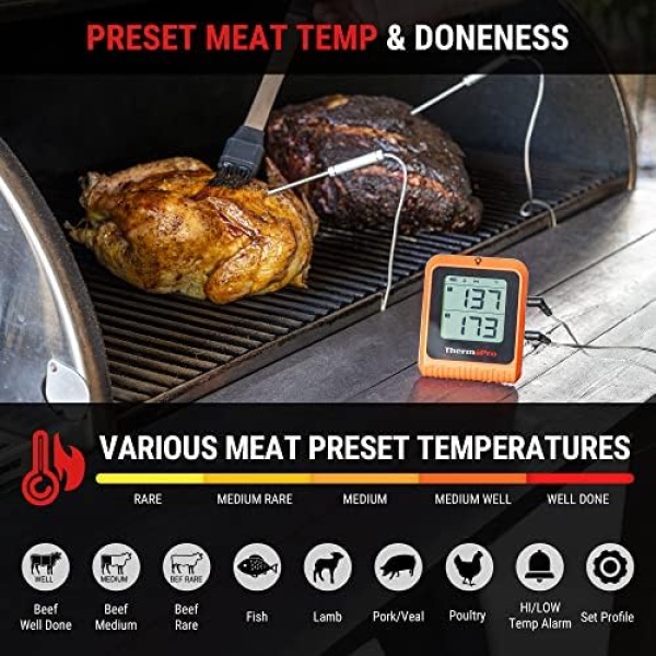 ThermoPro Wireless Meat Thermometer of 650FT, Bluetooth Meat Thermometer - Image 6