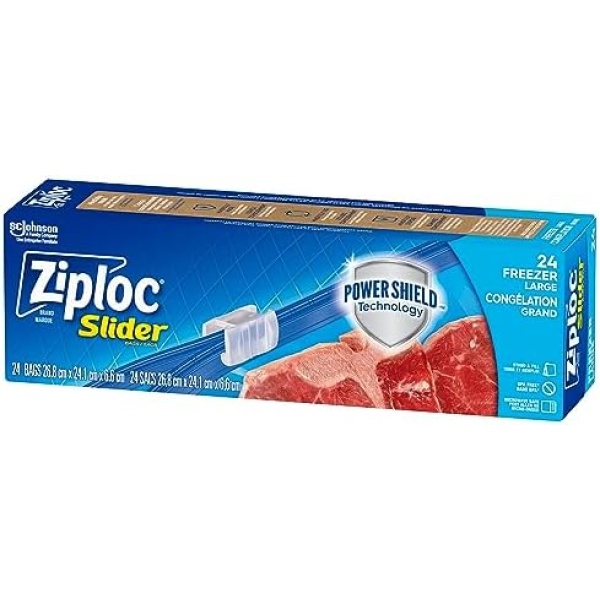 Ziploc Large Food Storage Freezer Slider Bags, Power Shield Technology - Image 9