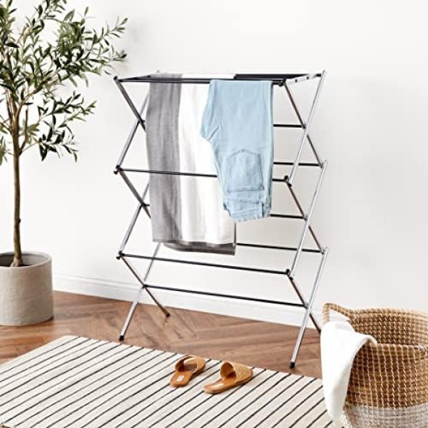 Amazon Basics Foldable Laundry Rack for Air Drying Clothing-41.8 inch x 29.5 - Image 6