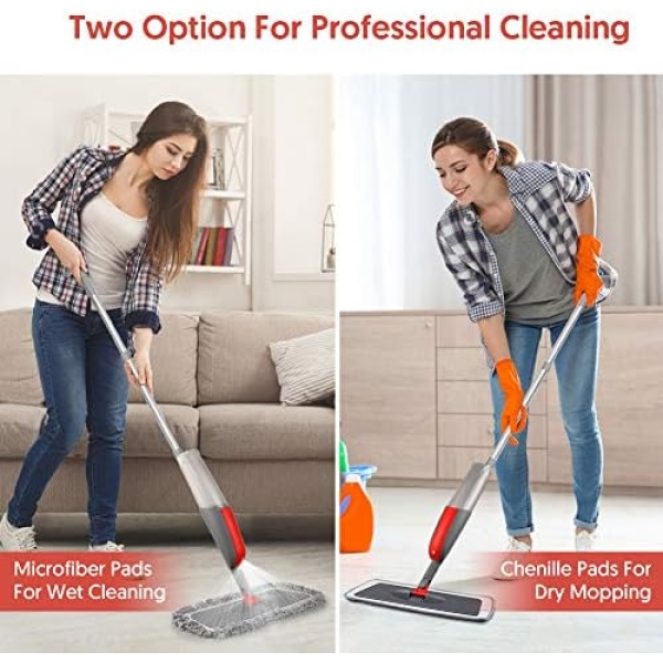 Spray Mops for Floor Cleaning Microfiber Floor Mops with 3 Washable Reusable - Image 3