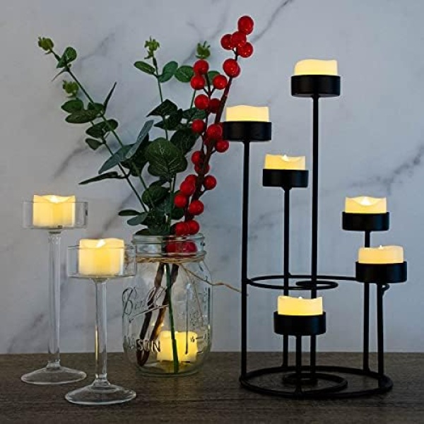 24 PCS LED Flameless Flickering Tea Lights Votive Candle Battery - Image 2